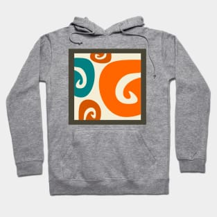 Vintage retro spirals colors posterart 60s style Hoodie